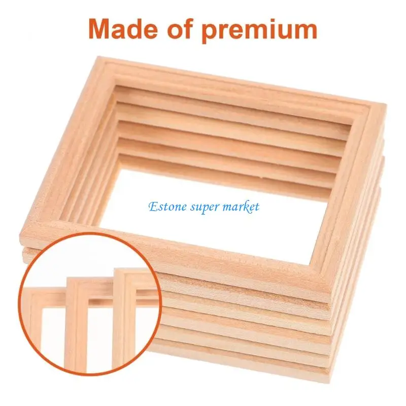 

090B 1/12 Scale Unpainted Wooden Mini Album Frames for Dollhouses Living Room Decors