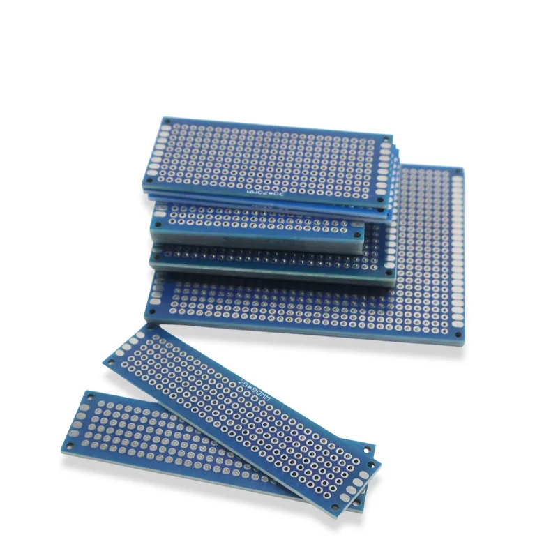Cartes de prototype bleues, 5/10 pièces, 3x7cm, 4x6cm, 5x7cm, 7x9cm, cartes de circuit double face, Kit électronique DIY, PCB, nouveau