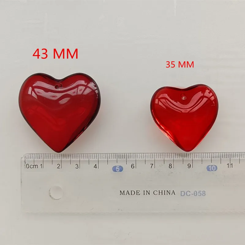 Ciondoli con ciondolo in vetro con ciondolo a forma di cuore da 43 MM ciondoli a cuore grande per risultati del braccialetto della collana fai da te