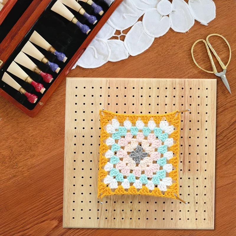 Crochet Blocking Board - Crochet Blocking Board For Crocheting With 15 Stainless Steel Rod Pins (8 Inches)