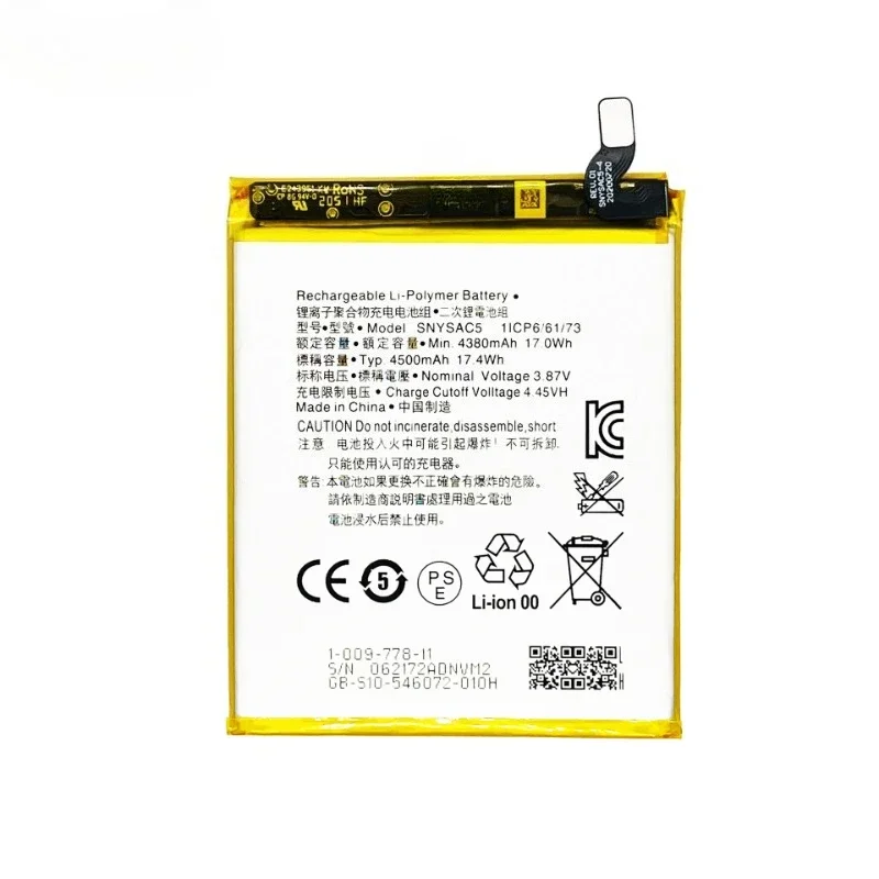 SNYSAC5 3.87V 4500mAh 17.42Wh Li-Polymer Replacement Battery For S ony Xperia 1 III Xperia 5 III Xperia 10 III Smartphone