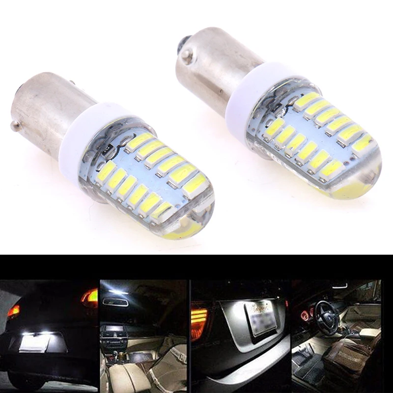 2X BA9S T11 T4W 3014 24smd 12v led car side light bulbs interior lamps white