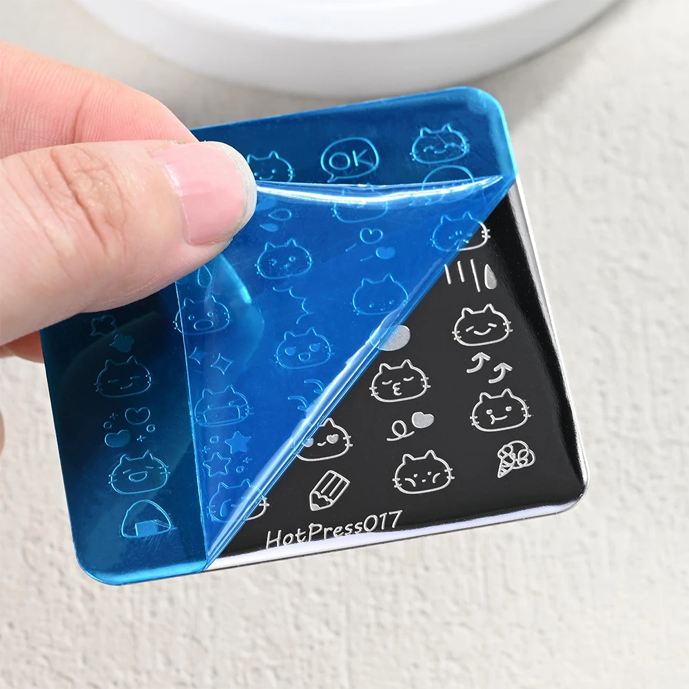 1pc 3D Cute Cat Patterns Modello di stampa per unghie fai da te Vintage Bohemia Style Nail Stamping Piatti Stencil Stamper Manicure Strumento fai da te