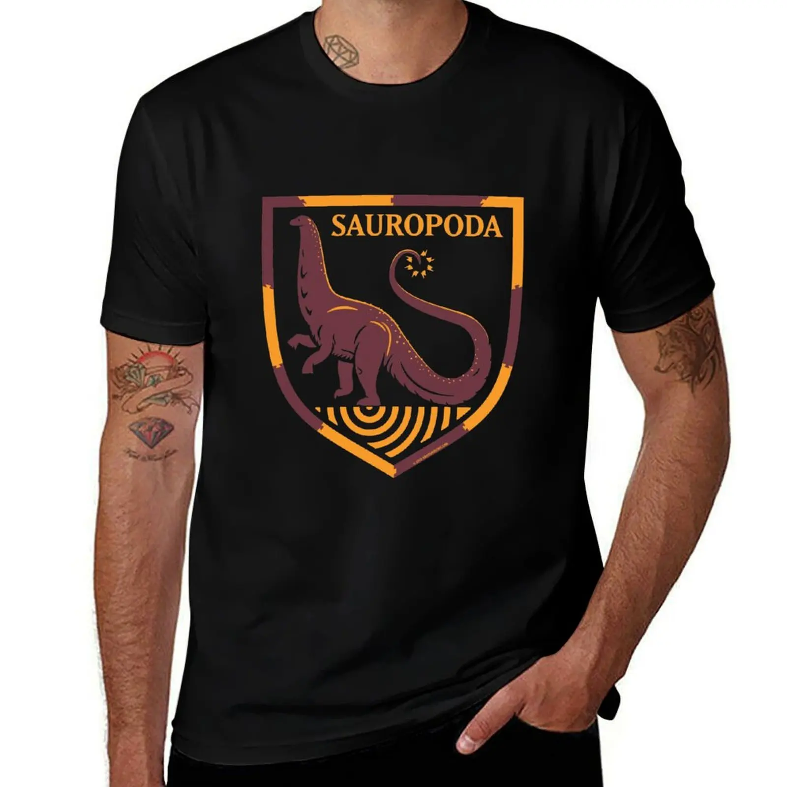 Sauropoda: Dinosaur Coat of Arms (colorway 2) T-Shirt Active Wear Sports for Men T-Shirt
