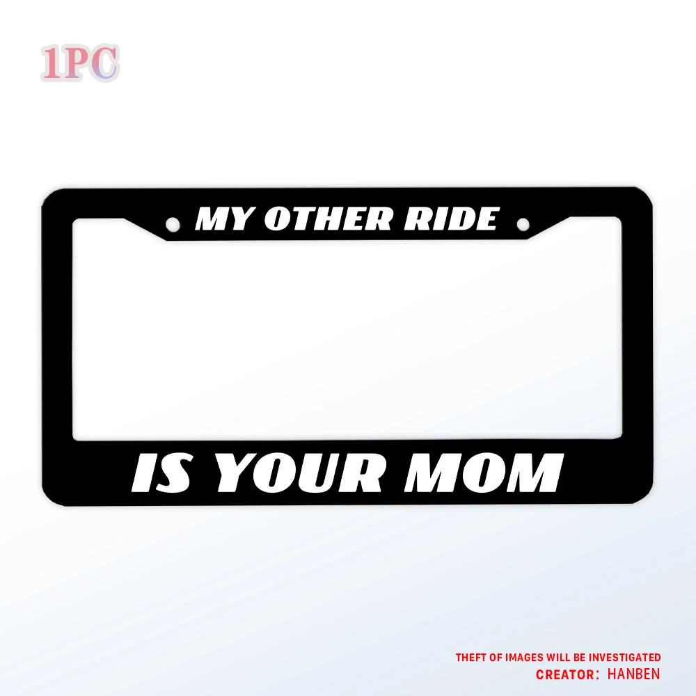 

Юмористический и юмористический тон, рамка номерного знака MY Other RIDE и IS YOU MOM, алюминиевый черный матовый держатель номерного знака