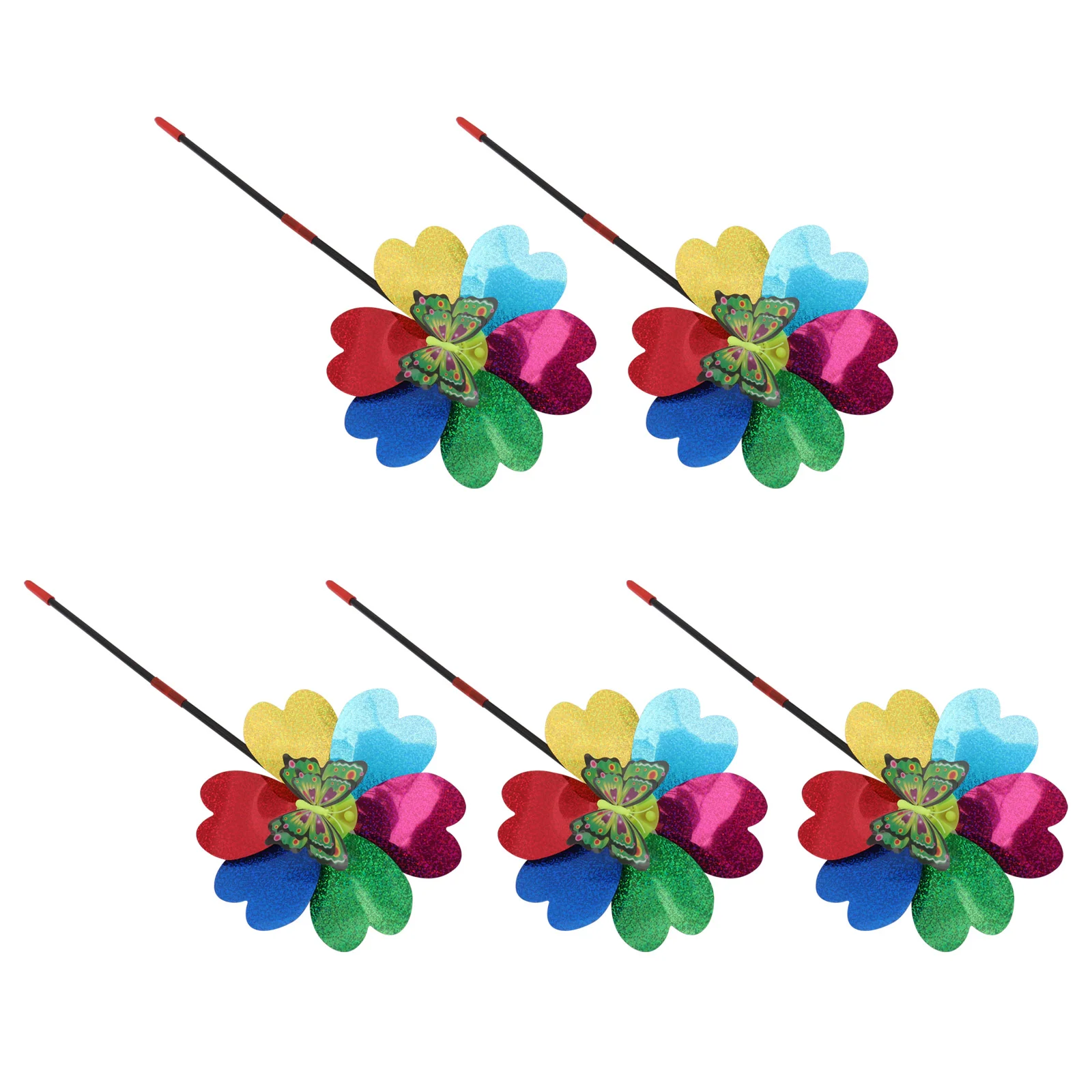 

5 Pcs Colorful Sequin Windmill Outdoor Toys Decorative Windmills Flash Plastic Pinwheel Children