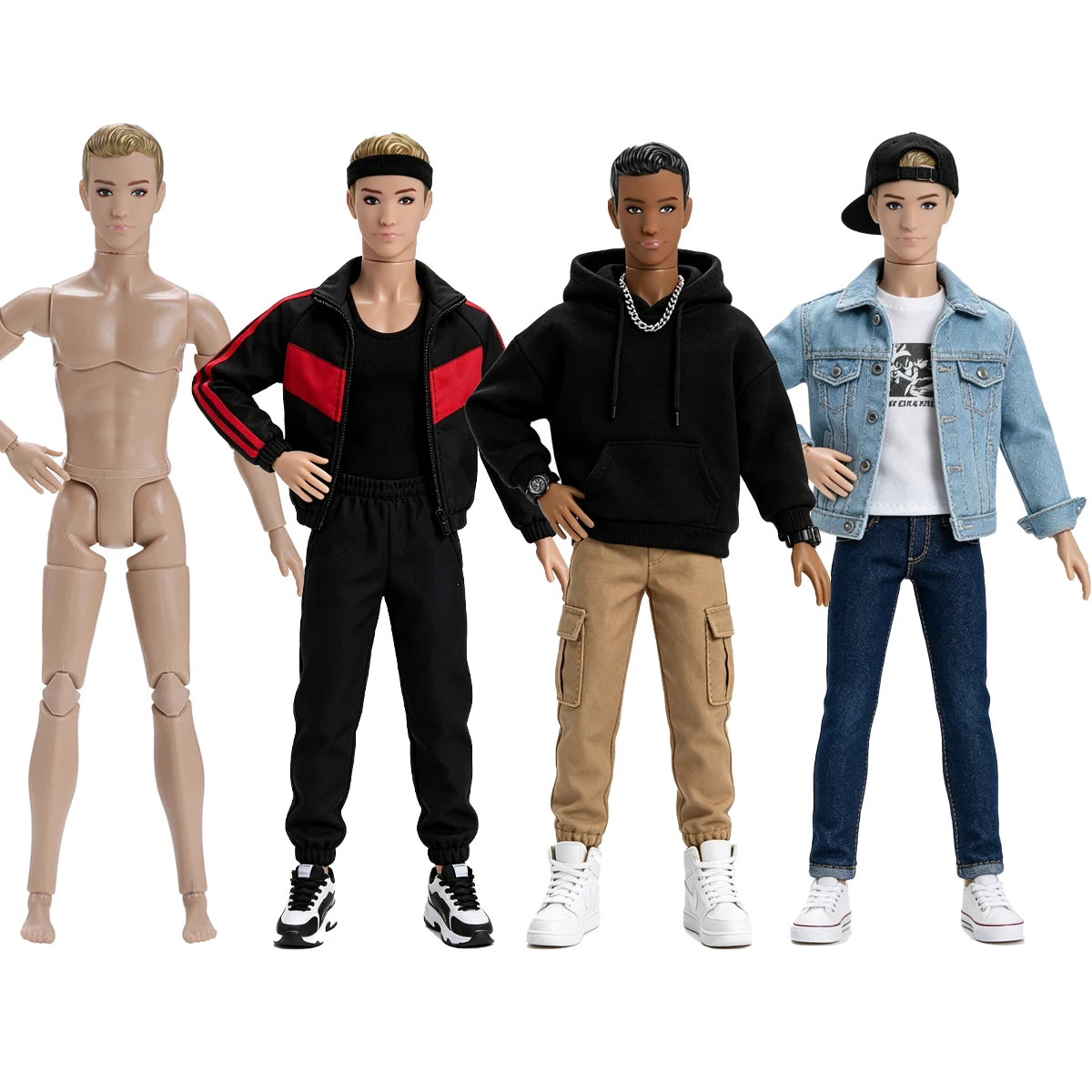 1/6 Muscle Man Supermodel Doll Head+Body Parts 31cmjoint Movable Babi Boyfriend KEN Man Figure Normal/Dark Skin Collectible Doll