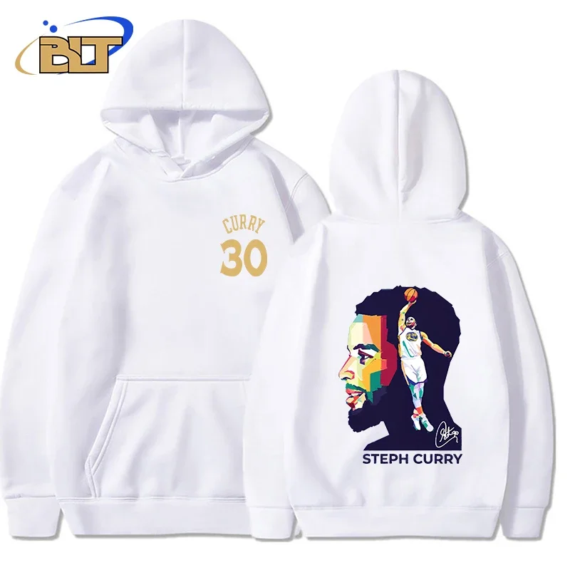 stephen curry double-sided printed adult hoodie loose large size sports sweatshirt casual top for men and women