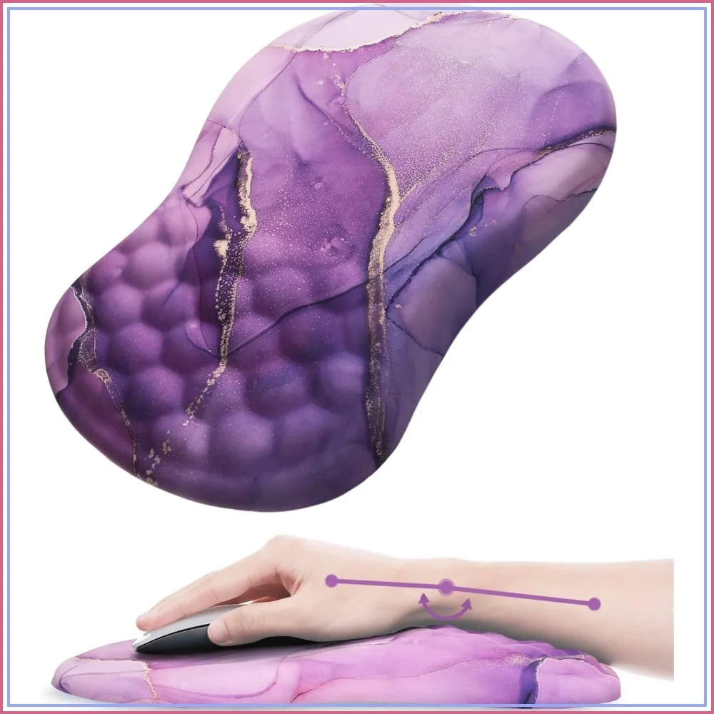 Ergonomic Mouse Pad with Wrist Support, Comfortable Computer Mouse Pad for Laptop, Pain Relief Non-Slip PU Base