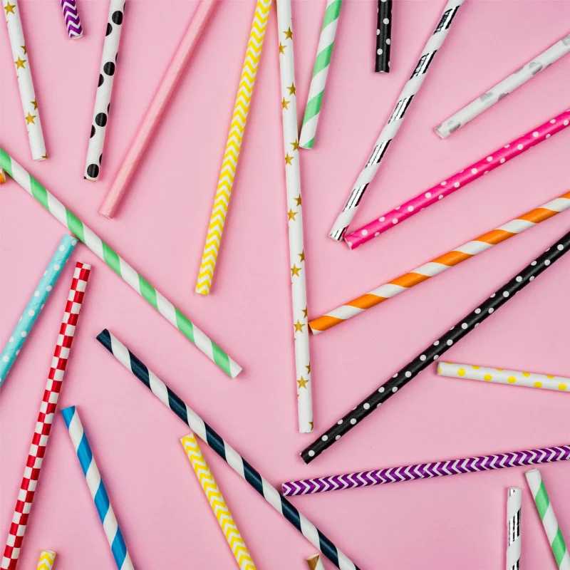 10 00piece.Custom.Paper Straws Biodegradable Disposable Custom Colorful Printing  Flat Straight Tips Curly Beverage Drinking