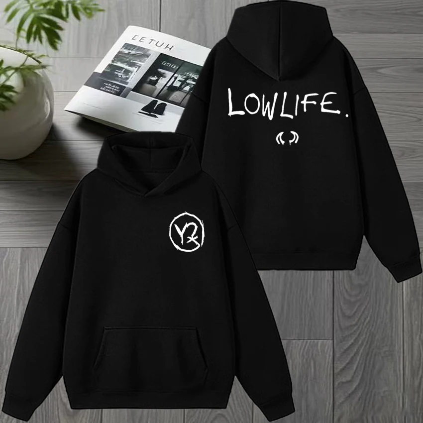

2025 Hot Sale Yungblud Lowlife New Album Double Sided print Hoodie Unisex vintage streetwear Men women Fleece Casual Sweatshirt