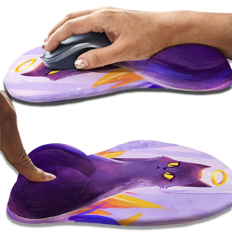 

3D Silicone Mouse Pad Ergonomic Cute Purple Ghost Cat Butt Cartoon Anime Wrist Mouse Pad Suitable for Pc Gamer Office Home