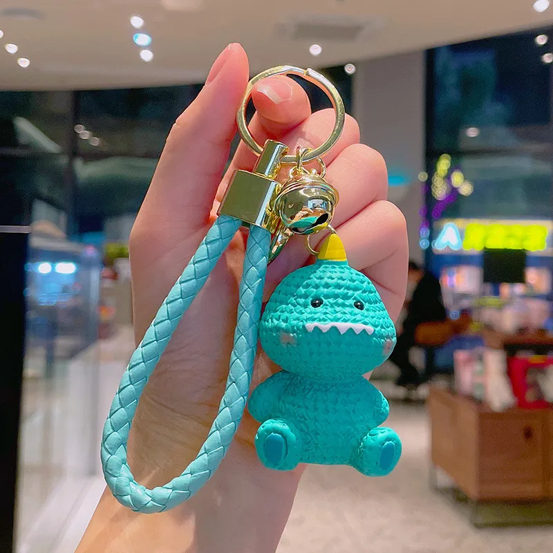 Cartoon Cute Resin Chubby Keychain Meat Flesh Face Animal Dinosaur Chick Bunny Pig Car Key Chain Bag Charm Pendant Accessories