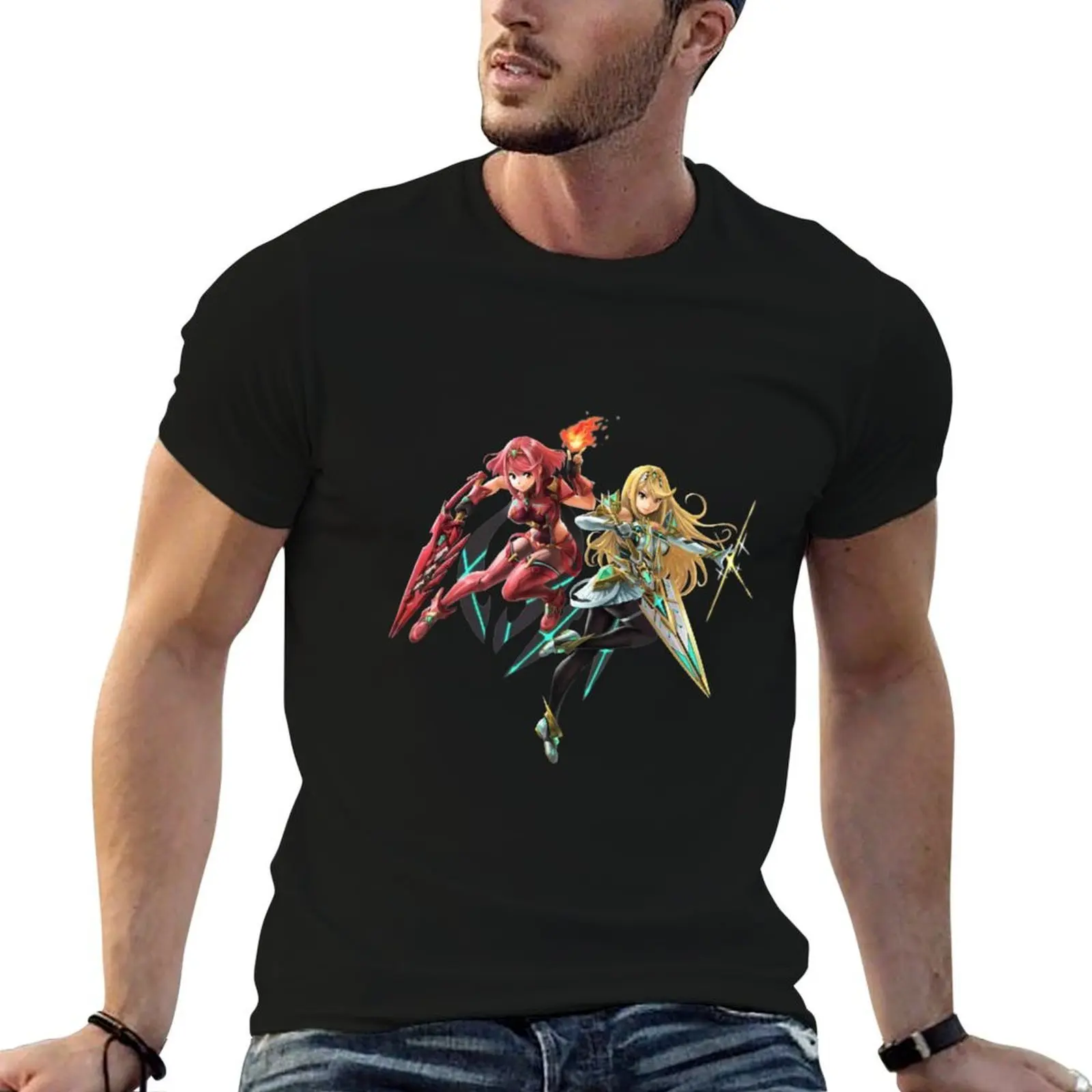 Camiseta Pyra & Mythra Smash Ultimate Artwork, camisetas de algodón 100%, camisetas divertidas, camiseta de hombre con humor oscuro, camiseta de verano