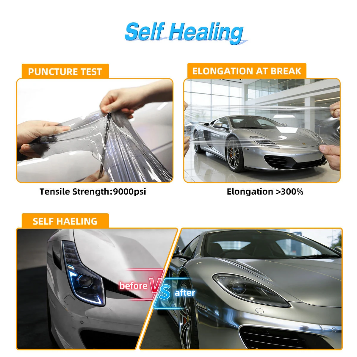 Polycarbonate Tpu Ppf Paint Protection Film Anti-yellowing Self-healing Scratch Resistant Car Film Hydrophobicity
