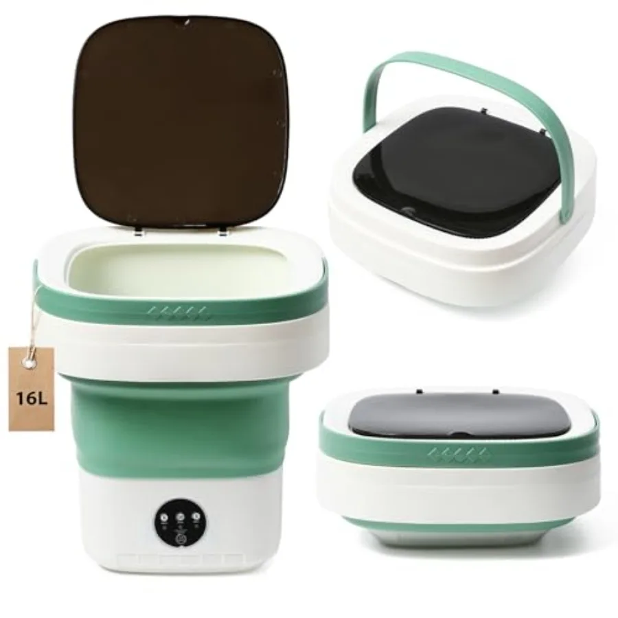 

Mini Portable Foldable Washer - 16L Portable Washing Machine Spin dryer Small Folding Washing Machine 3 Cleaning Modes for Baby
