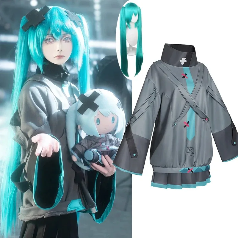 

2025 mikuu theater edition cosplay costume wig project Sekai mikuu hoodie skirt set women girls daily clothing Halloween