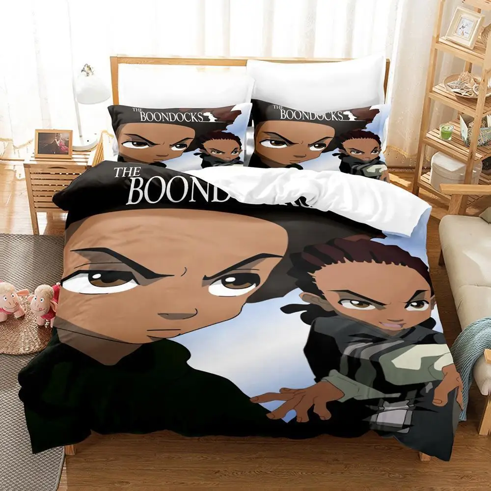 New The Boondocks Bedding Set Single Twin Full Queen King Size Bed Set Adult Kid Bedroom Duvet Cover Sets 3D Anime Bed Sheet Set