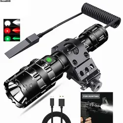 65000Lums Professional LED Flashlight Torch Light USB Rechargeable for Electric Shocker Electric Taser Defense Underwater Lamp