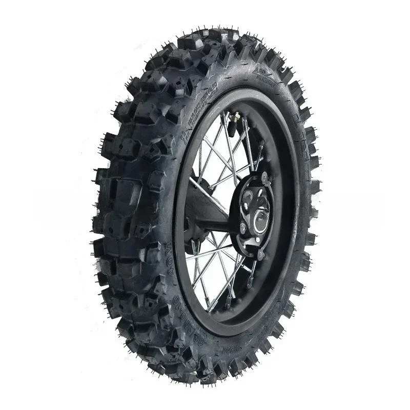 After the modification of off-road motorcycle accessories, 80/100-10 inch tires with wheels and discs, the tire assembly