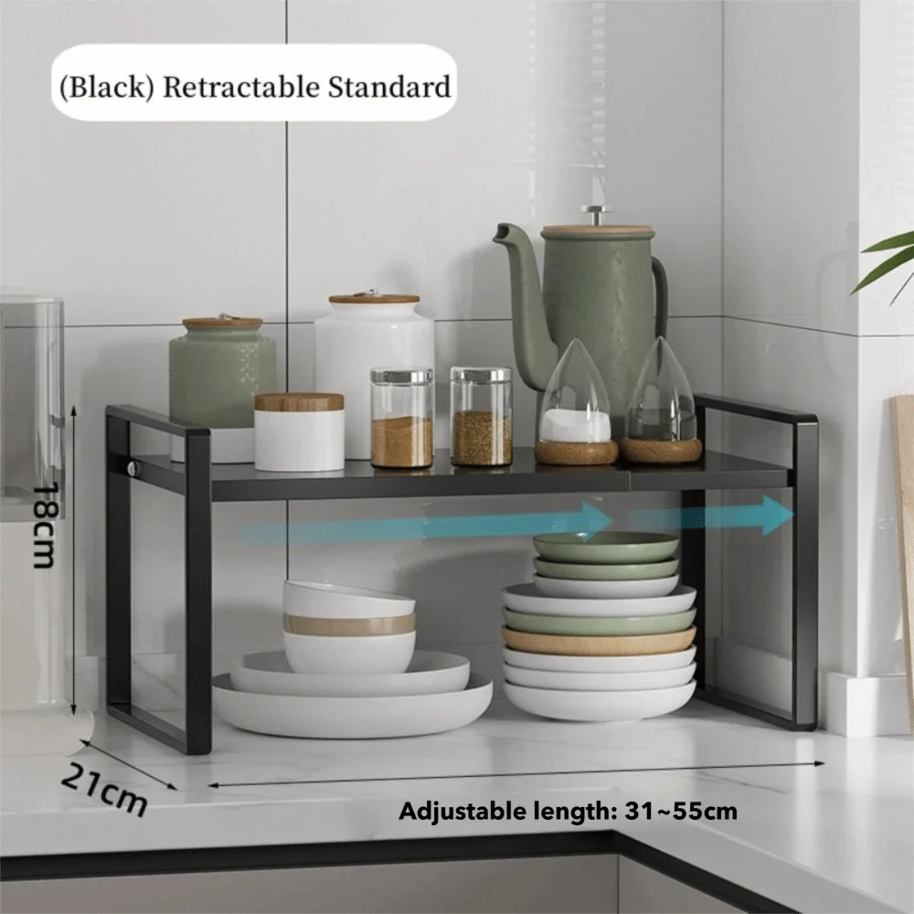 

Carbon Steel Retractable Wardrobe Shelf Rice Cooker Easy To Clean Kitchen Storage Rack Appliance Countertop