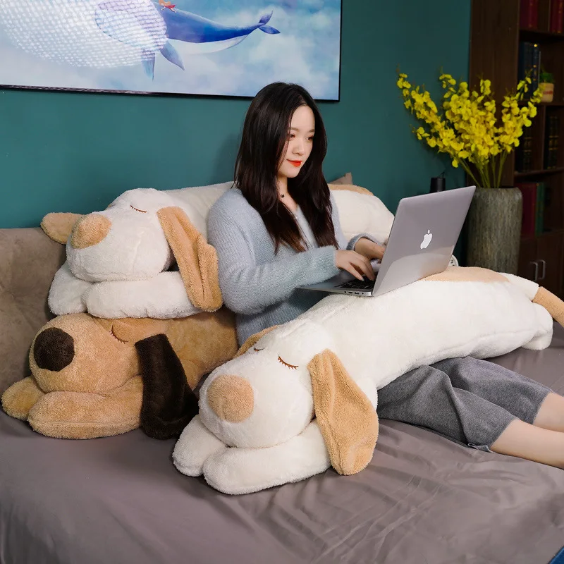 Lovely Soft Down Cotton Dog Plush Pillow Doll Stuffed Pet Doll Baby Sleep Pillow Accompany Gift for Girlfriend