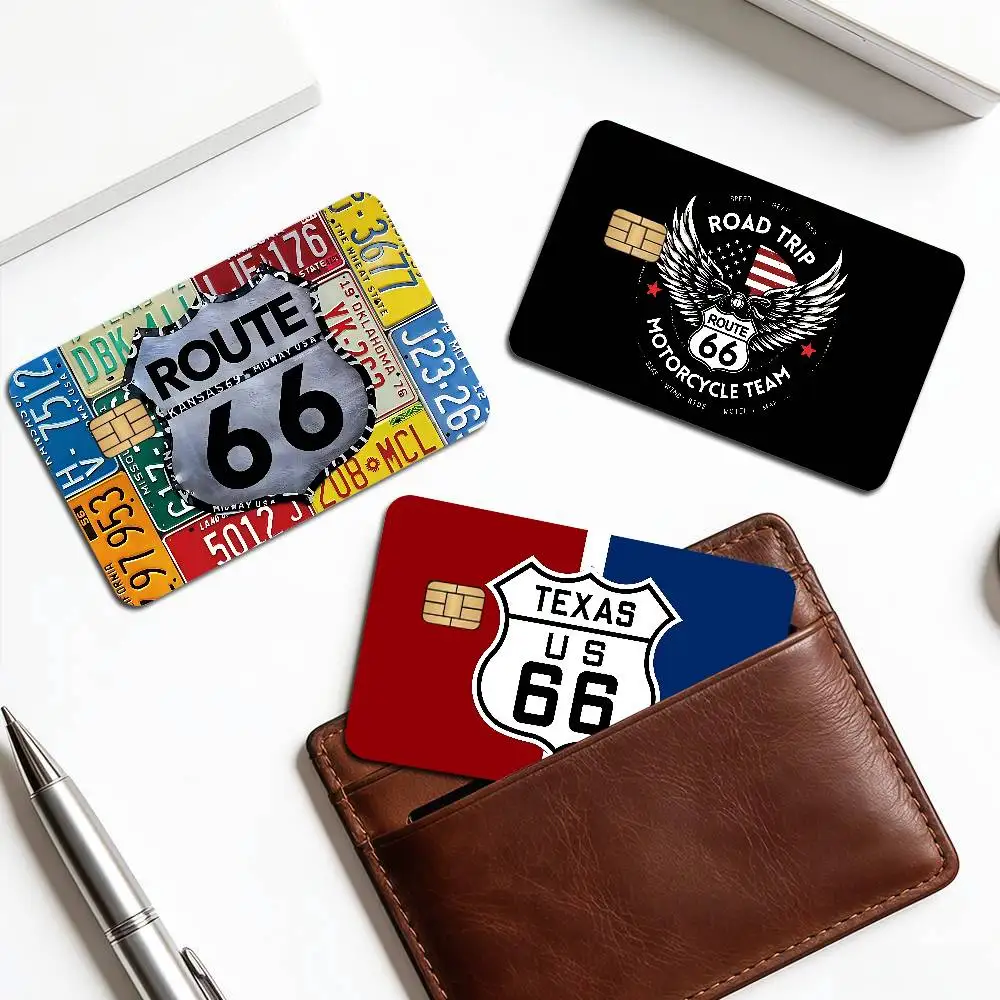 R-Route 66 Fashion Anime Cartoon Bear Skin Sticker Film Tape Case for Big Credit Debit Card Front Side