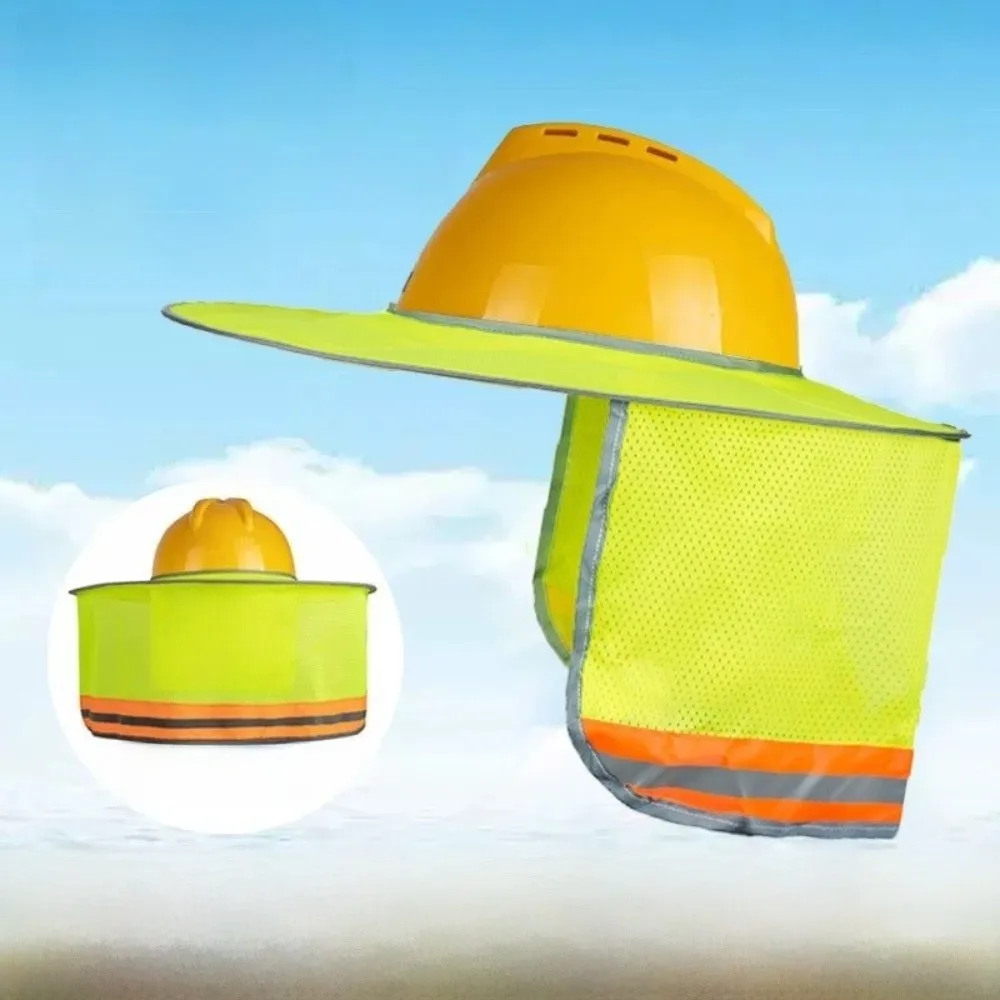 UV Protection Safety Helmet Curtain Reflective Breathable Reflective Neck Protector Wide Brim Portable Sunscreen Neck Cover