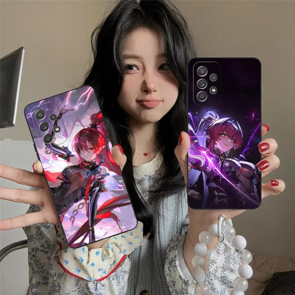 Wuthering موجات Yinlin قضية الهاتف المحمول لسامسونج غالاكسي M55 54 42 35 34 33 32 23 22 15 14 13 12 F55 5G غطاء اللون جميل