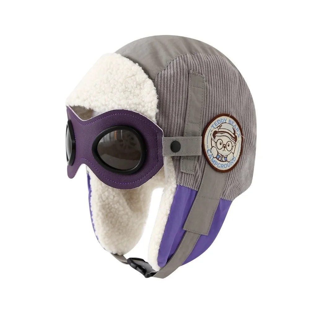 

Модная милая детская шапка-пилот с героями мультфильмов, морозостойкая ветрозащитная шапка для защиты ушей, толстая с очками, теплая зимняя шапка