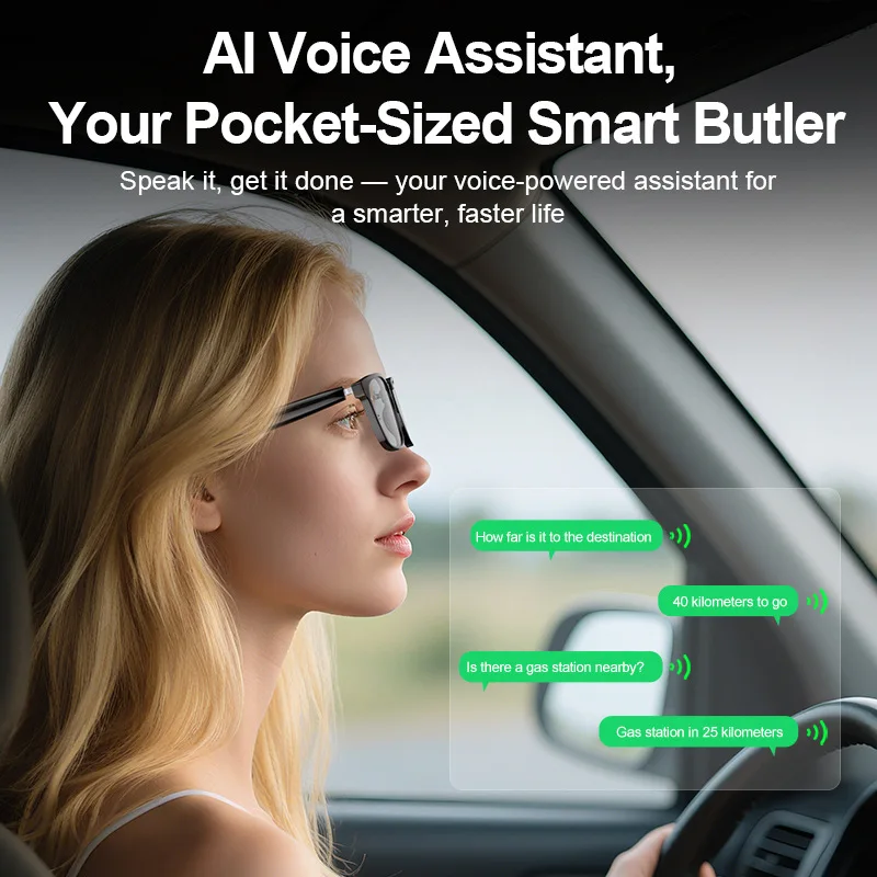 AI Translation Intelligent Glass Photochromic Bluetooth Wireless Hands-Free Call Audio Multifunctional Driving Smart Sunglasses