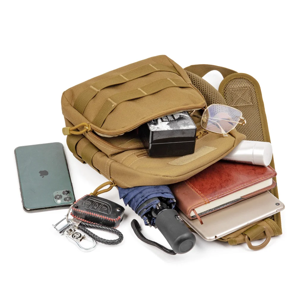 Bolso de pecho táctico para hombre, bandolera militar de camuflaje Multicam para exteriores, Camping, viaje, senderismo y caza, Y6322