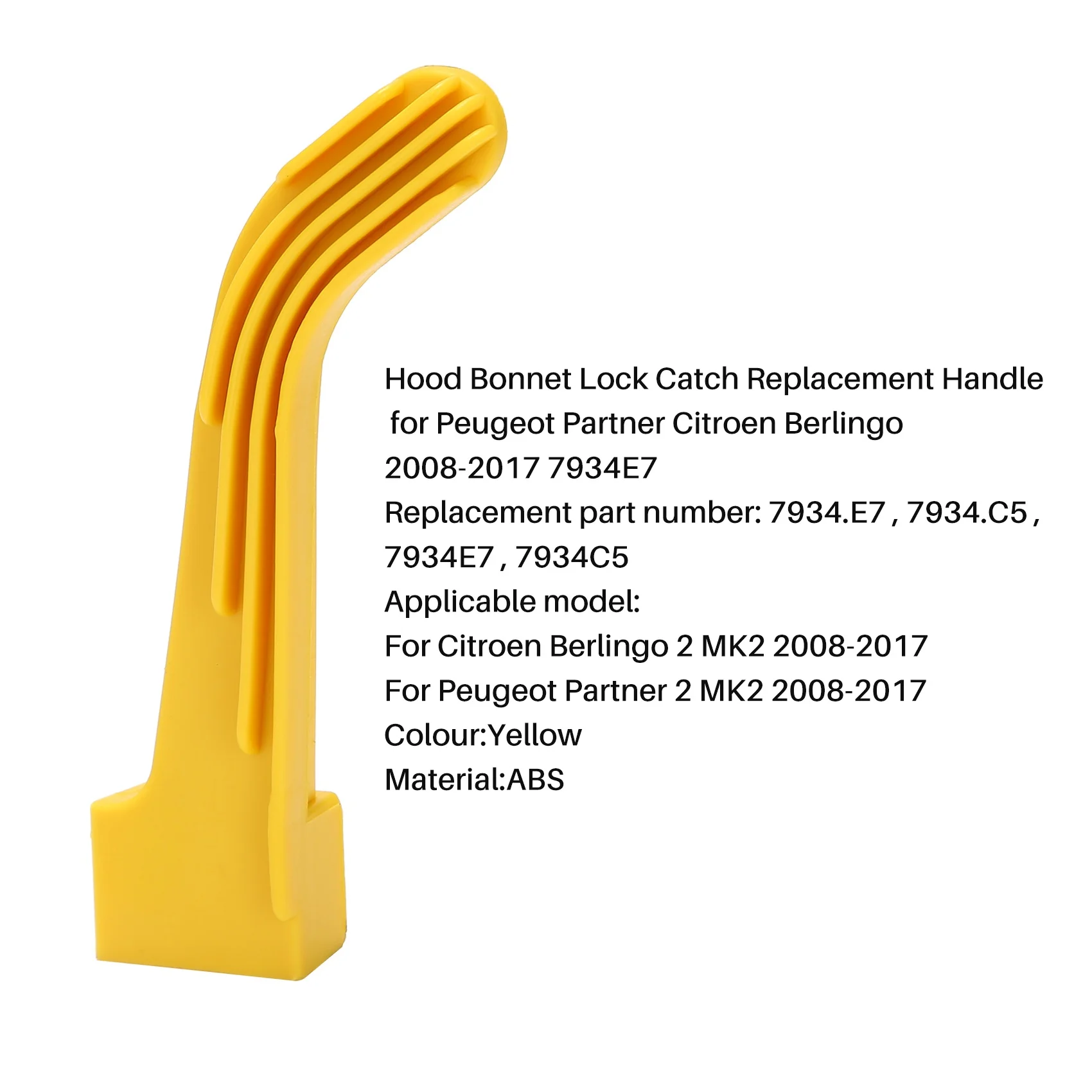 Car Bonnet Hood Pull Catch Bonnet Lock Catch Handle For  Partner Citroen Berlingo 2008-2017 7934E7-ABQF