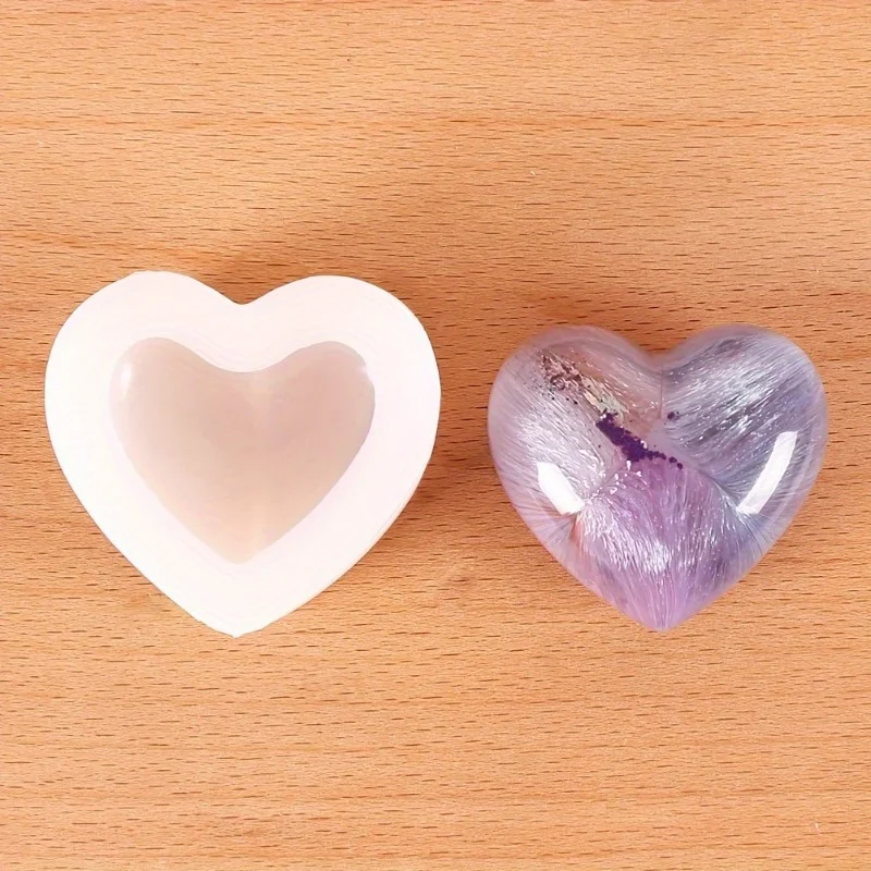 1pc DIY Crystal Epoxy Mold, Aromatherapy Plaster Table Ornaments, Love Candle Mold