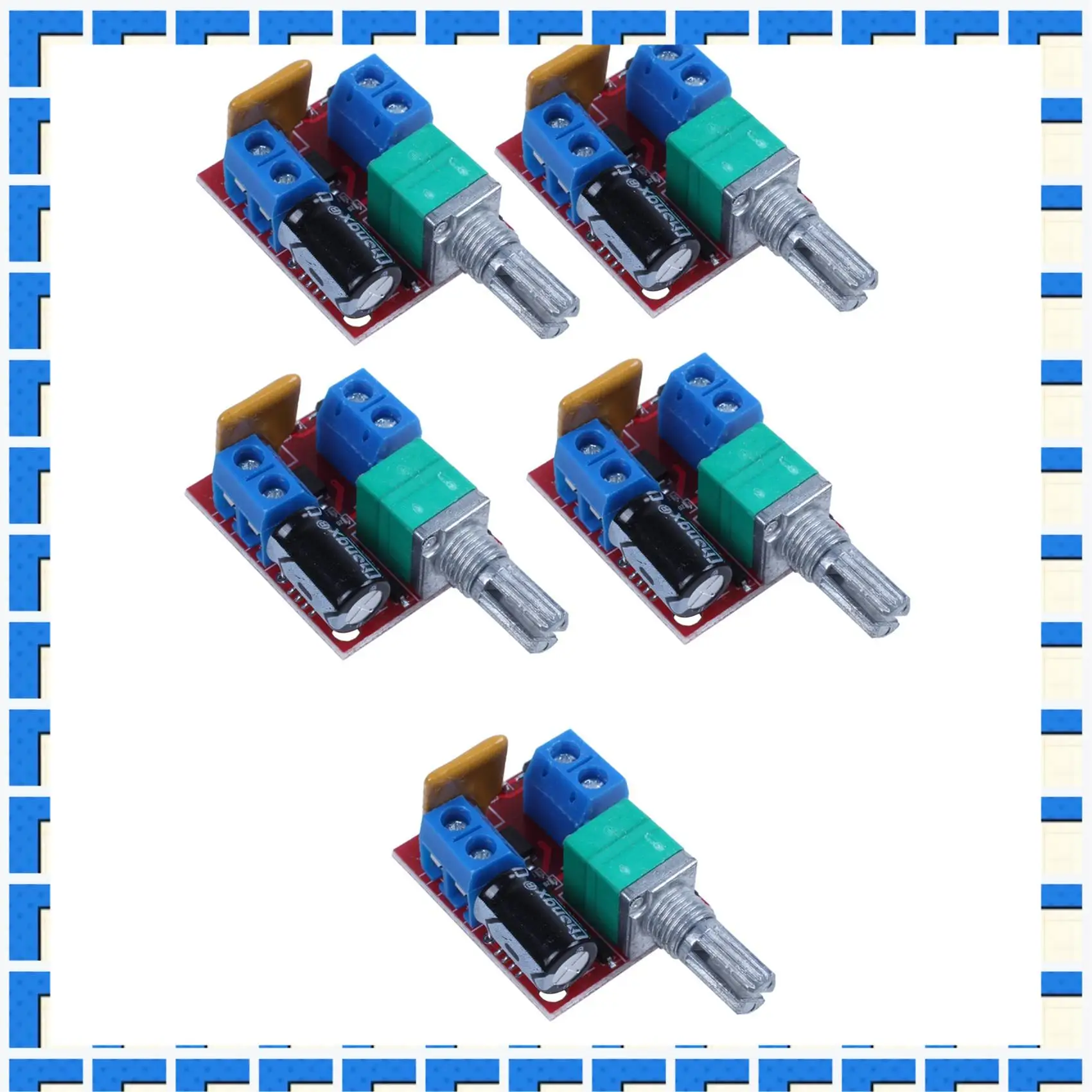 

ABNG 5X Mini DC Motor PWM Speed Controller 3V 6V 12V 24V 35VDC 90W 5A DC Motor Speed Control Switch LED Dimmer