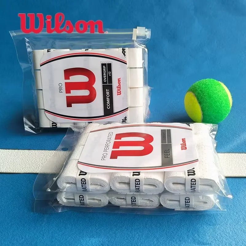 

12PCS Wilson Sticky Feel Tennis OverGrip Tennis Badminton Squash Training Sweat Absorbed Wraps Tennis Accessories Grip Padel