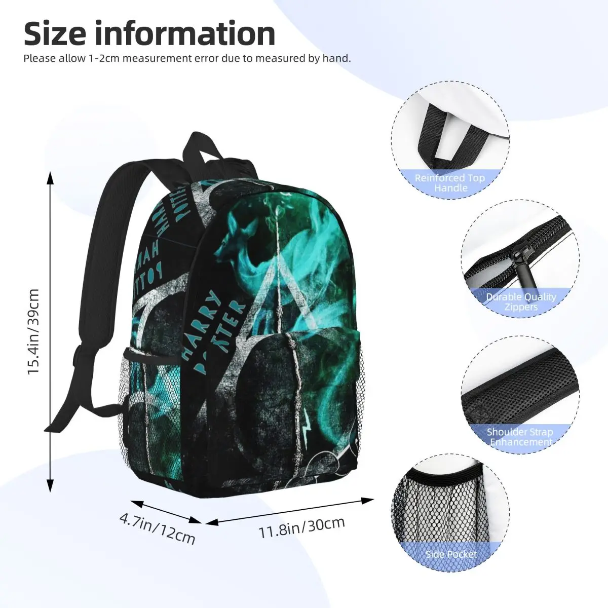 Durable 15-Inch Backpack Harry Potter  Ergonomic Lightweight Design for Comfort and Convenience