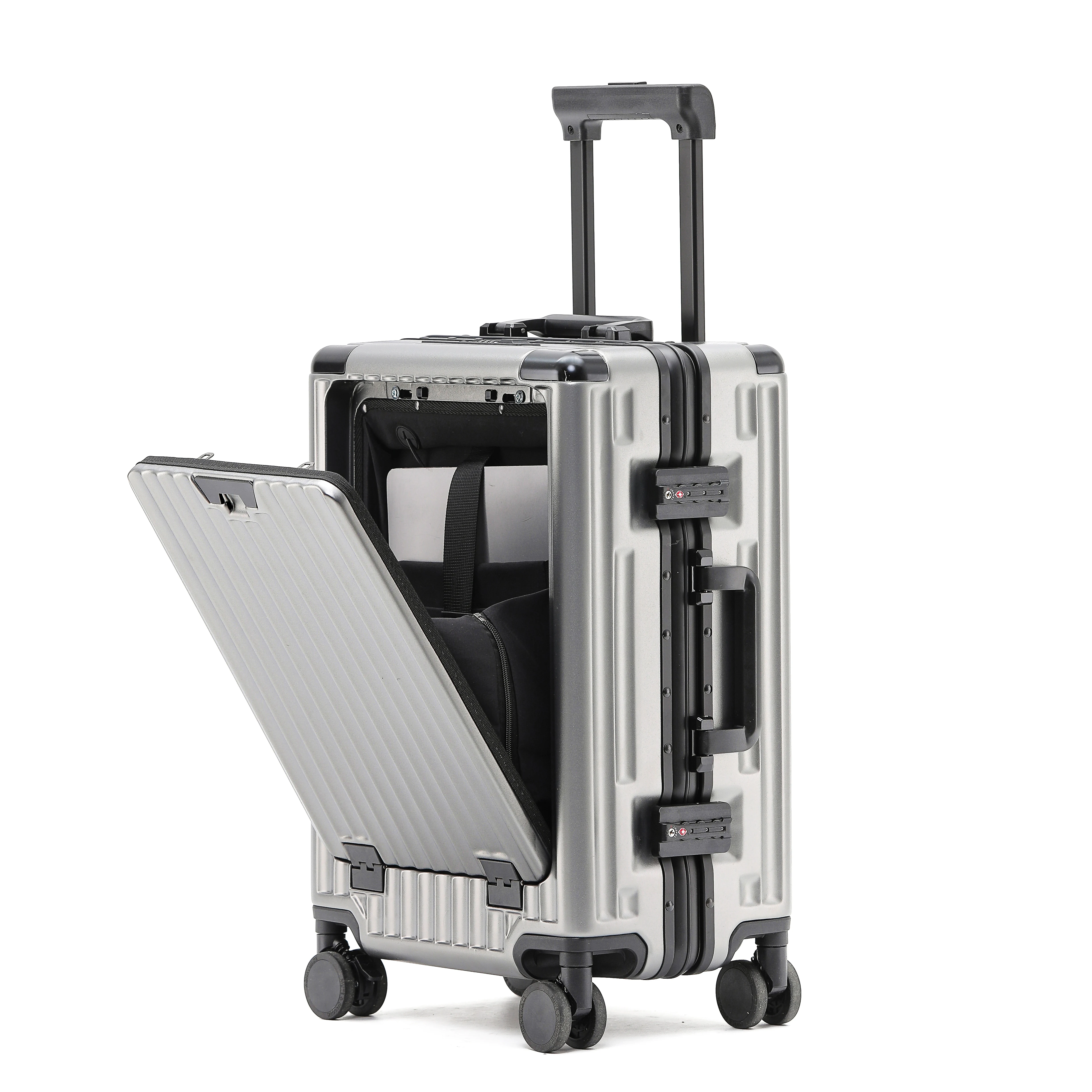 Aluminum Frame Carry On Luggage - Valigia con tasca per laptop a