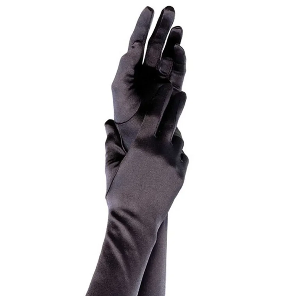قفازات طويلة لأداء المسرح للنساء ، قفازات بخمسة أصابع ، أنيقة ، حماية من الشمس ، تأثيري ، ناعم ، صلب ، زفاف ، زفاف