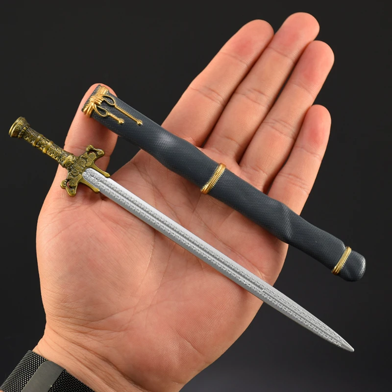 18.5 سنتيمتر/7.28in أسطورة تشين الرسوم المتحركة سلاح نموذج غاي ني يوان هونغ السيف الحرف المعدنية الديكور المفاتيح قلادة الصبي هدية