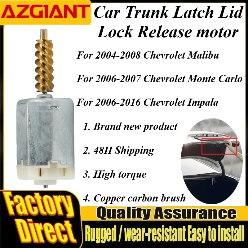 BN458627 12V Car Power Trunk Lock Latch Motor For Chevrolet Malibu/Monte Carlo/Impala 12000rpm High Speed Motors Brand New Parts