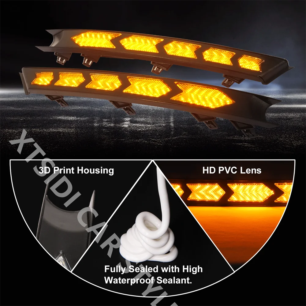 XTSIDI Turn Signals For Mazda CX5 CX-5 2021 2017-2020 Fog Lights LED Arrowhead Daytime Running Lights Auto LED Lights