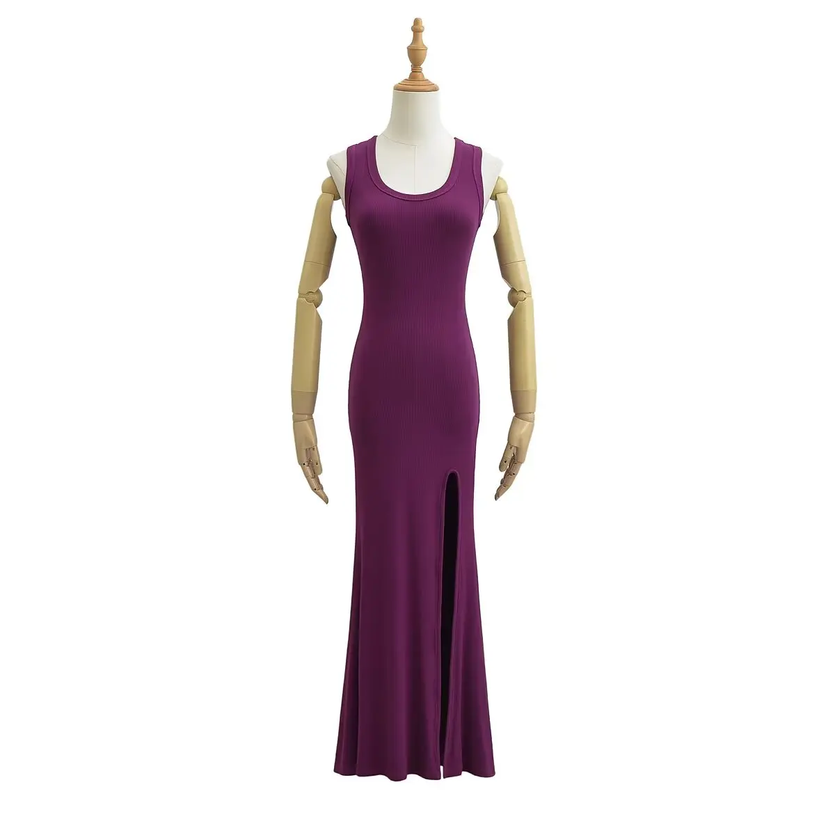 

Pure Desire Sexy Slim Fit Svel Bodycon с высоким разрезом Fi Tail Vest Dr Women Summer Hot Girl Long Dr U Ne Gown