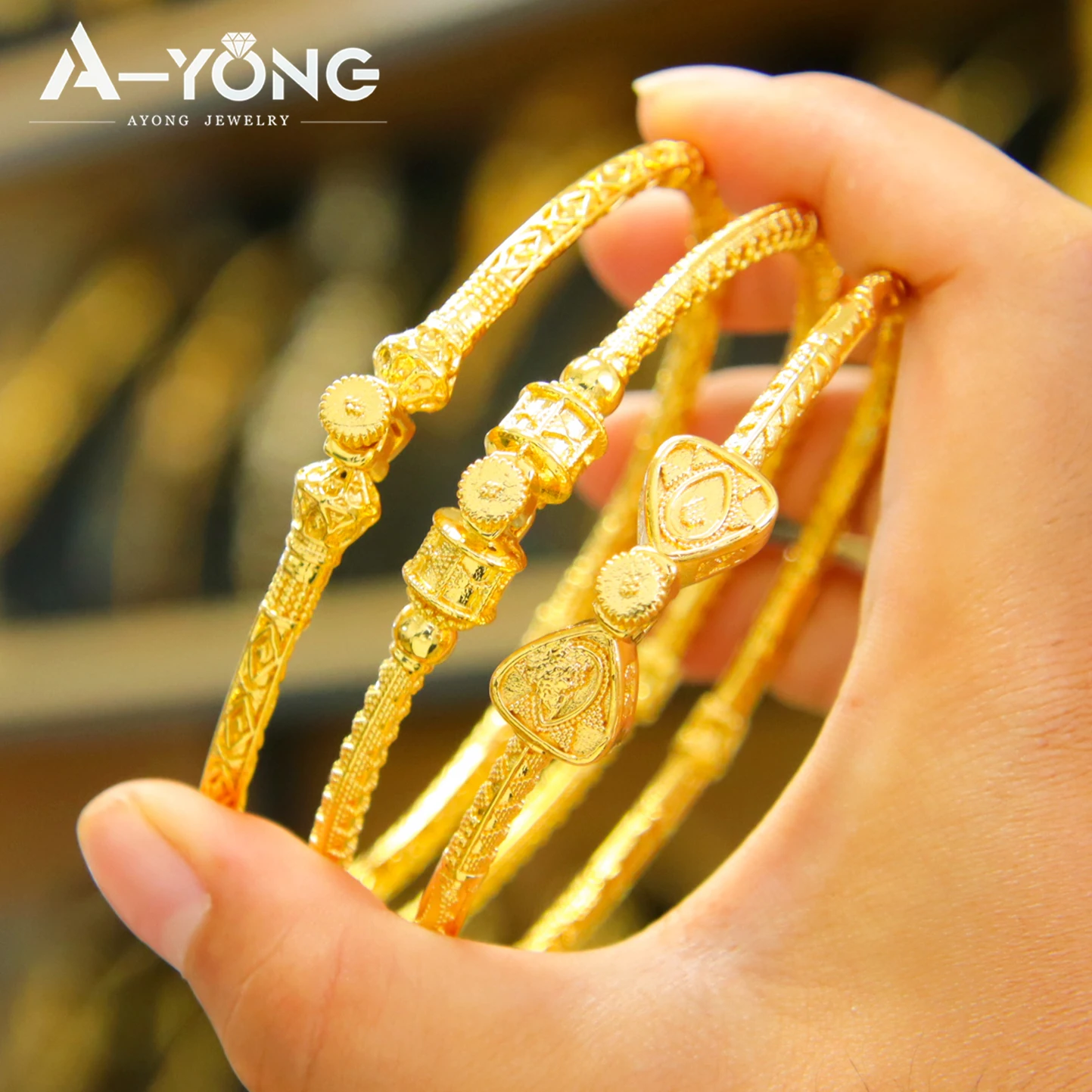Dubai Mode Fuß Armband 21k Gold Überzogene Nigeria Braut Hochzeit Retro Knöchel Armreifen Nahen Osten Muslimischen Frauen Heiraten schmuck – Detail 2
