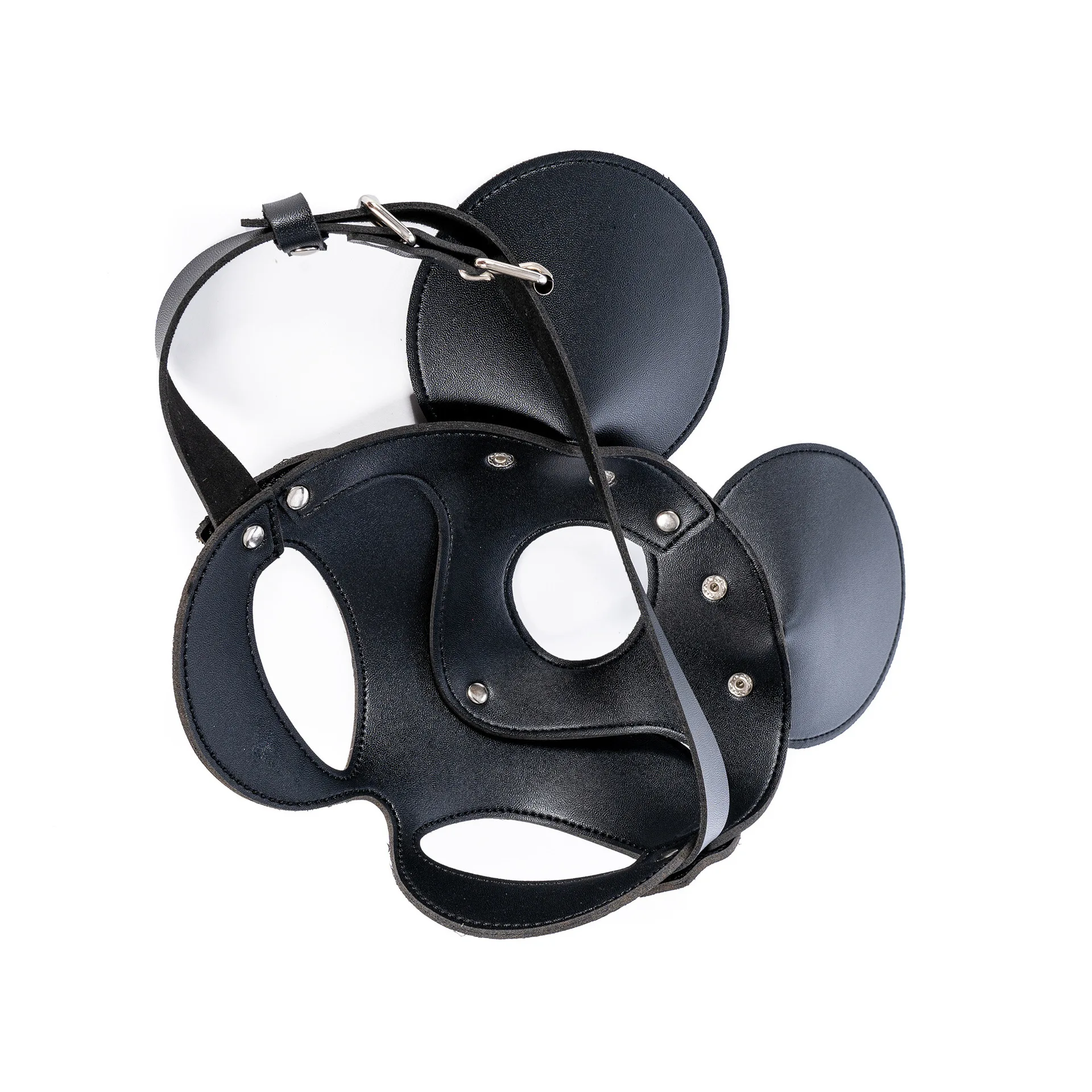 Máscara de cosplay de Mickey Mouse de media cara para mujer, máscara sexy de cuero PU, máscara de zorro para mascarada, máscara misteriosa de Halloween.
