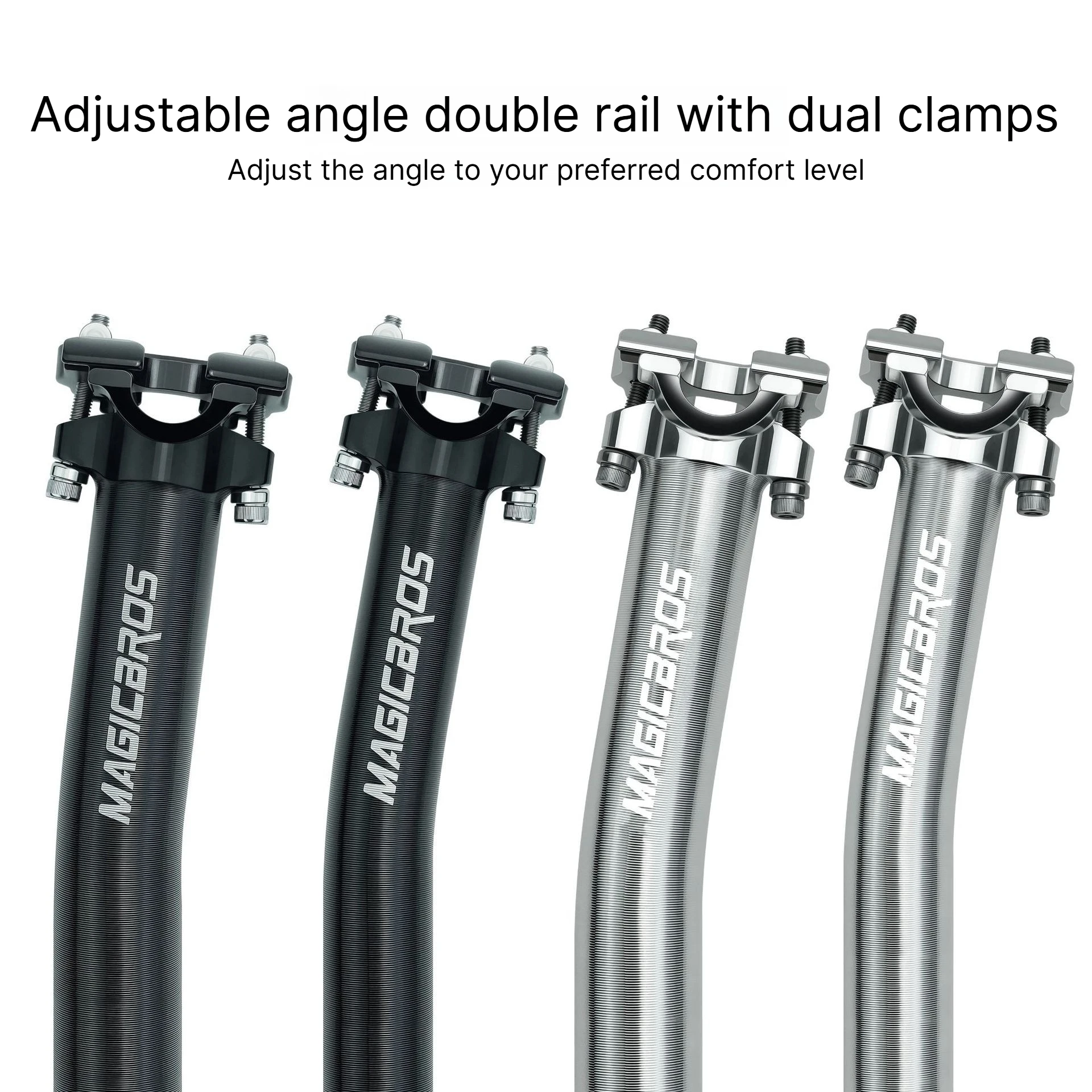 MAGICBROS Dual Bolt Offset Aluminium-Sattelstütze 27,2/31,6 mm Durchmesser für MTB Downhill Bike Dirt Jump Bike – Detail 3