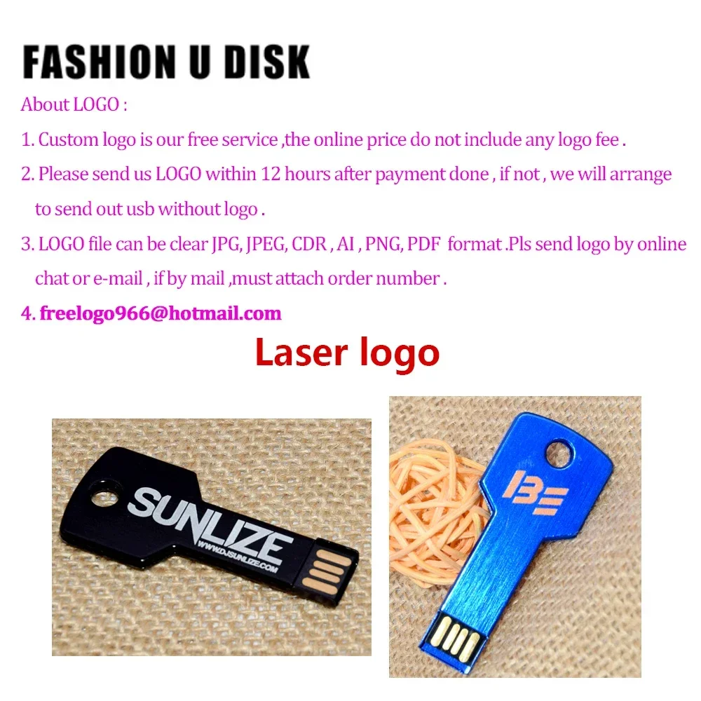 50pcs/lot Custom Logo USB Flash Drive Metal Key Pendrive 32g 16g Waterproof Pen Drive USB2.0 Memory Stick USB Flash Custom Logo