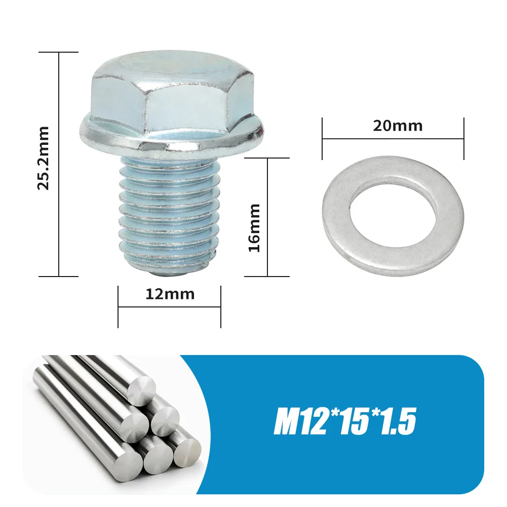 M12*15*1.5 Engine Crankcase Magnetic Oil Drain Plug Bolt Screw Replaces 92800-12000 For Honda CB250 CM250C CR250M CB350F CB400F