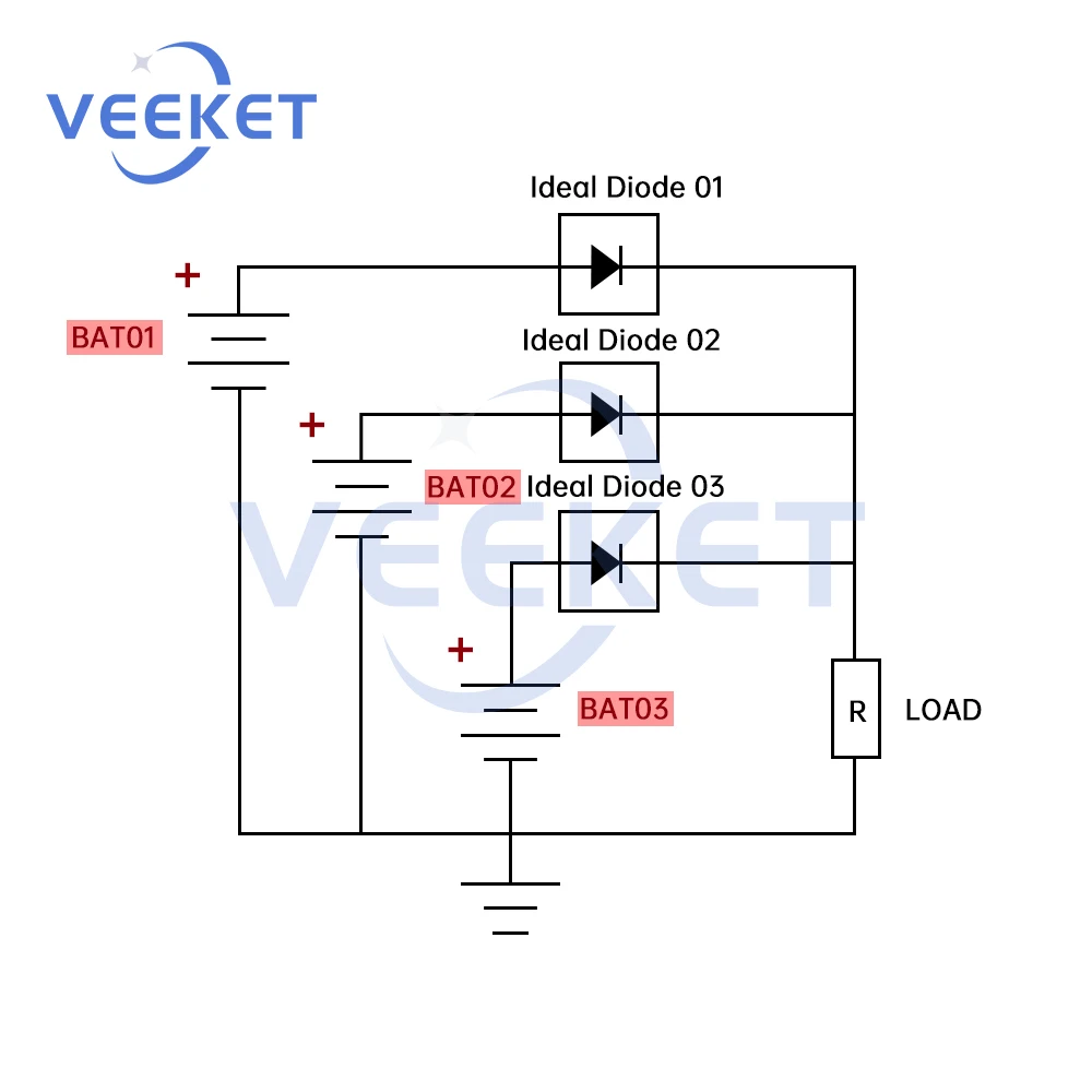 60A No Voltage Limit Ideal Diode Module Anti Backflooding Anti Reverse Connection Diode Two MOS No Ground Required