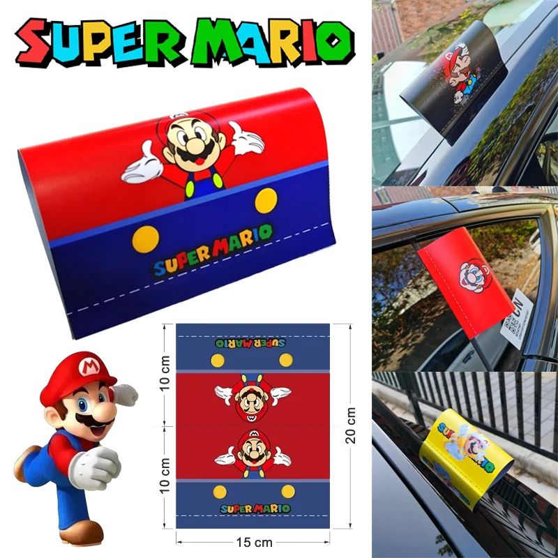 Super Mario Bros Car Washing Labels Water Mark Door Tag Stickers Cartoon Car Tailgate Trunk Creative Decorative Accessories